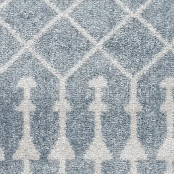 4' X 6' Blue And Ivory Moroccan Washable Area Rug