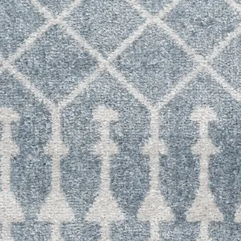 4' X 6' Blue And Ivory Moroccan Washable Area Rug