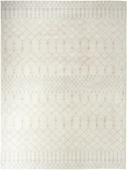 4' X 6' Gray And Ivory Moroccan Washable Area Rug