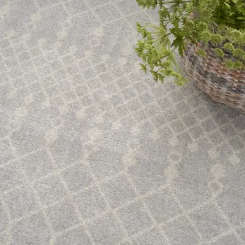 4' X 6' Gray And Ivory Moroccan Washable Area Rug
