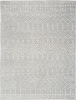 4' X 6' Gray And Ivory Moroccan Washable Area Rug