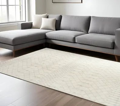 7' X 9' Gray And Ivory Moroccan Washable Area Rug