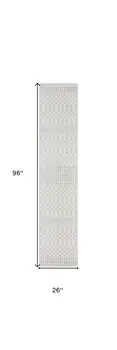 8' Cream Moroccan Runner Rug