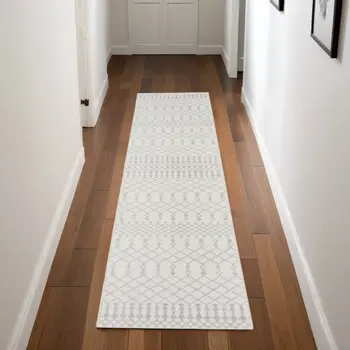 8' Gray Moroccan Runner Rug