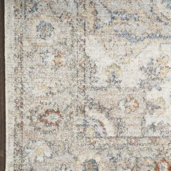 8' X 10' Gray and Ivory Moroccan Power Loom Washable Area Rug