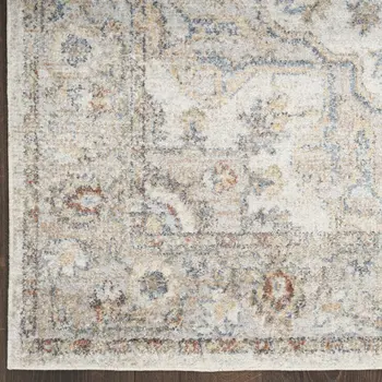 8' X 10' Gray and Ivory Moroccan Power Loom Washable Area Rug