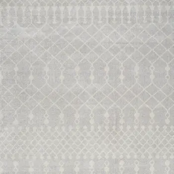 9' X 12' Gray And Ivory Moroccan Washable Area Rug