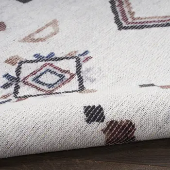 8' X 10' Gray and Brown Geometric Power Loom Washable Area Rug