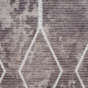 10' Brown Geometric Washable Runner Rug