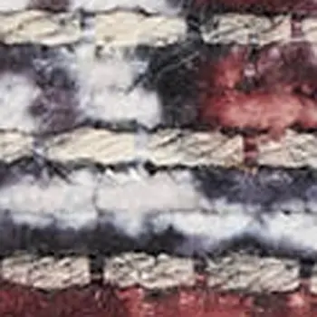9' X 12' Red and Ivory Floral Power Loom Distressed Washable Area Rug