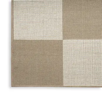 8' X 10' Natural and Ivory Geometric Power Loom Washable Non Skid Area Rug