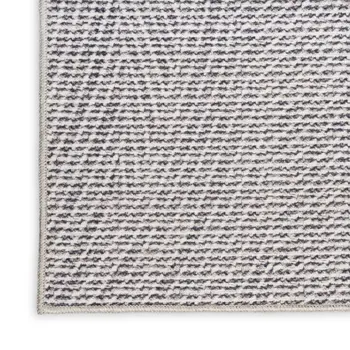 10' Cream Abstract Washable Runner Rug