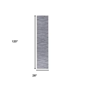 10' Gray Abstract Washable Runner Rug