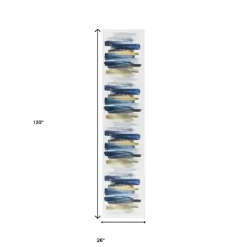 10' Blue Abstract Washable Runner Rug