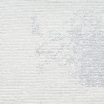 5' X 7' Ivory and Blue Abstract Power Loom Washable Non Skid Area Rug