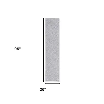 8' Cream Abstract Washable Runner Rug