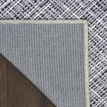8' Gray Abstract Washable Runner Rug