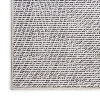 8' X 10' Gray and Ivory Abstract Power Loom Washable Non Skid Area Rug