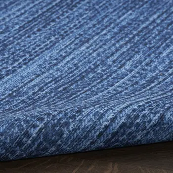 9' X 12' Blue Distressed Washable Area Rug