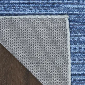 9' X 12' Blue Distressed Washable Area Rug
