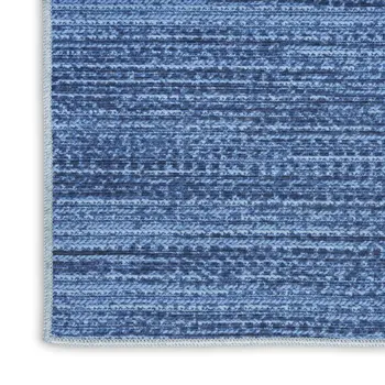 9' X 12' Blue Distressed Washable Area Rug