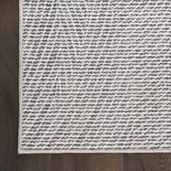 9' X 12' Gray And Ivory Abstract Washable Area Rug