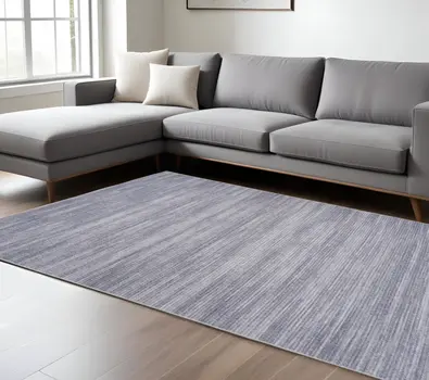 9' X 12' Gray Distressed Washable Area Rug
