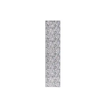 10' Cream Floral Washable Runner Rug