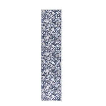 8' Blue Floral Washable Runner Rug