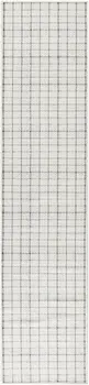 10' Gray And Ivory Geometric Washable Runner Rug