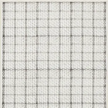 10' Gray And Ivory Geometric Washable Runner Rug