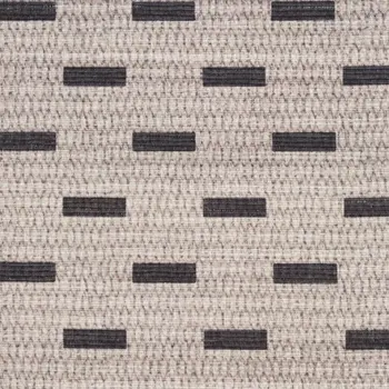10' Beige And Black Geometric Washable Runner Rug