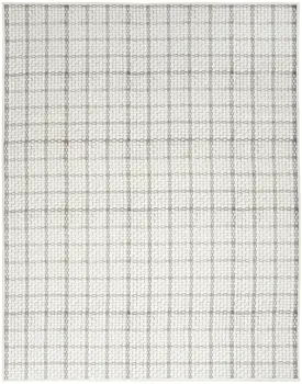 8' X 10' Ivory and Gray Geometric Power Loom Washable Non Skid Area Rug
