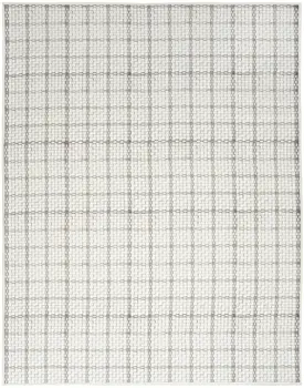 9' X 12' Gray and Ivory Geometric Power Loom Washable Non Skid Area Rug