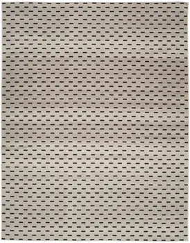 9' X 12' Cream And Black Geometric Washable Area Rug