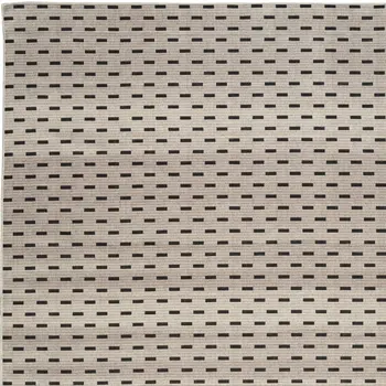 9' X 12' Cream And Black Geometric Washable Area Rug