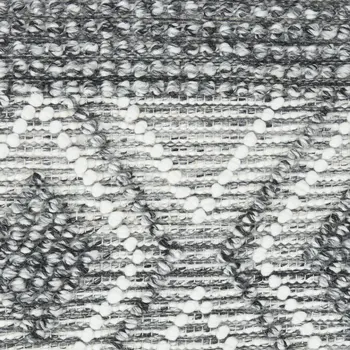 5' X 8' Gray and Ivory Geometric Hand Woven Area Rug With Fringe