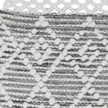 8' Gray and Ivory Geometric Hand Woven Runner Rug With Fringe