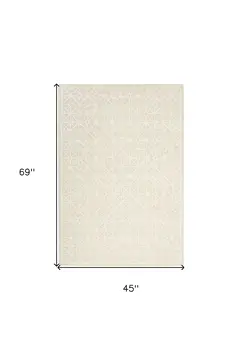 4' X 6' Ivory and Tan Geometric Hand Tufted Area Rug