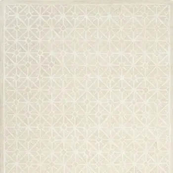 4' X 6' Ivory and Tan Geometric Hand Tufted Area Rug