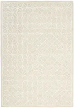 5' X 7' Brown and Ivory Geometric Hand Tufted Area Rug