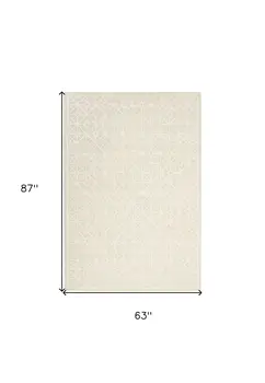 5' X 7' Brown and Ivory Geometric Hand Tufted Area Rug