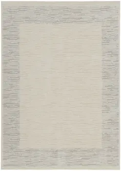 4' X 6' Gray And Ivory Striped Area Rug