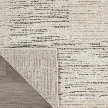 4' X 6' Gray And Ivory Striped Area Rug