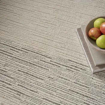 4' X 6' Gray And Ivory Striped Area Rug