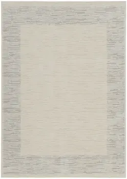 4' X 6' Gray And Ivory Striped Area Rug