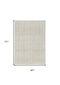 4' X 6' Gray and Ivory Abstract Power Loom Area Rug