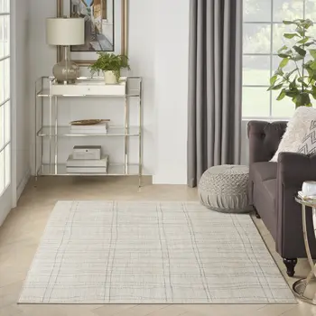 4' X 6' Gray And Ivory Abstract Area Rug