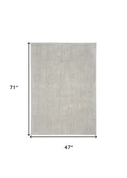 4' X 6' Gray and Silver Abstract Power Loom Area Rug