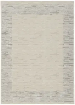 5' X 7' Gray And Ivory Striped Area Rug